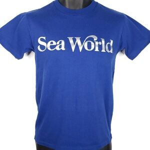 SeaWorld Theme Park T Shirt Vintage 80s Marine Life 50/50 Made In USA Mens Small